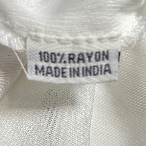 Lapogee Women White Paisley Floral Print Maxi Wrap Dress Size L Rayon Boho - Picture 5 of 11